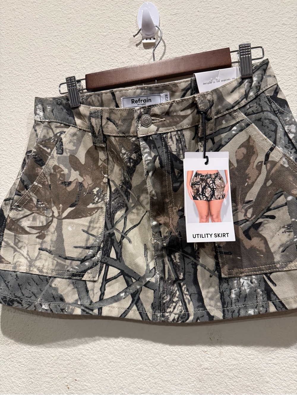 REFRAIN Camo Mossy Oak Real Tree Mini Skirt